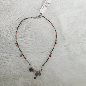 NEW Free Spirit Peyote Bird Beaded Necklace with Silver Gold Charms